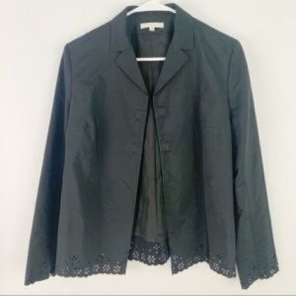 Paule Ka jacket black laser cut magnetic closure lightweight size 6 - Picture 2 of 8